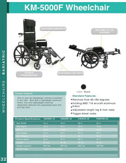 Karman KM-5000 Reclining Wheelchair